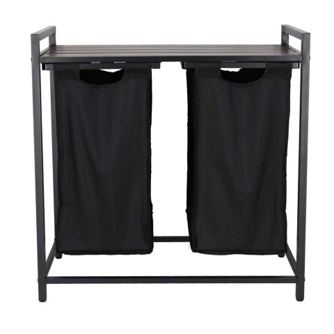 Industrialny Kosz na Pranie Loft – Podwójna Elegancja z Drewnianym Blatem (80L)