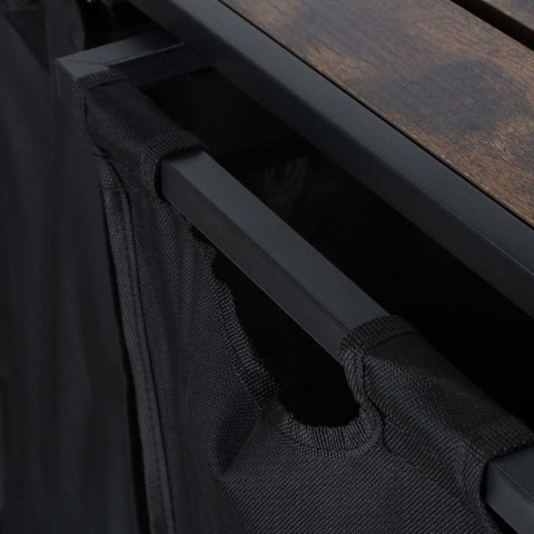 Industrialny Kosz na Pranie Loft – Podwójna Elegancja z Drewnianym Blatem (80L)