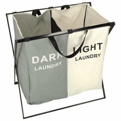 Dwukomorowy Kosz na Pranie Nordic Duo – Inteligentna Segregacja w Stylu Loft
