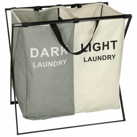 Dwukomorowy Kosz na Pranie Nordic Duo – Inteligentna Segregacja w Stylu Loft
