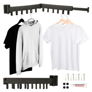 Składana Suszarka Ścienna Loft – Teleskopowy Wieszak 90 cm – 12 Haczyków