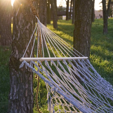 Hamak Ogrodowy Boho z Frędzlami – Wisząca Makrama 200x100 cm – Szary