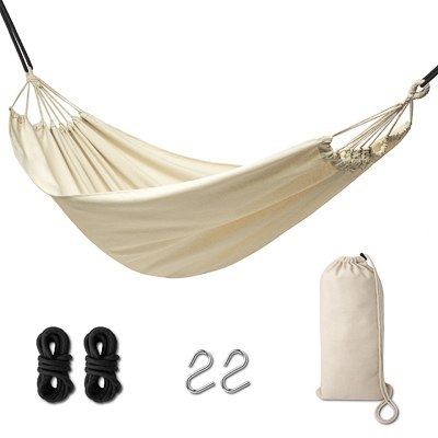 Hamak Ogrodowy Brazylijski Boho – 200 cm – Ecru – Max 120 kg + Akcesoria