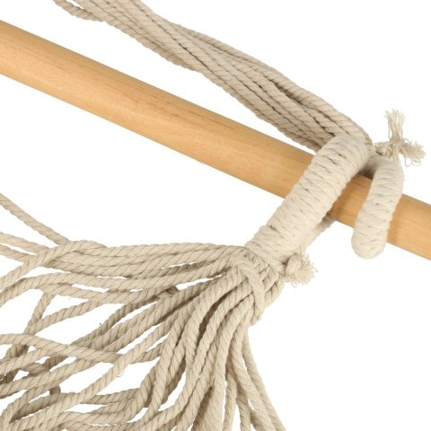 Krzesło Brazylijskie z Podnóżkiem i 2 Poduszkami – Wiszący Fotel Boho 130cm – Beż