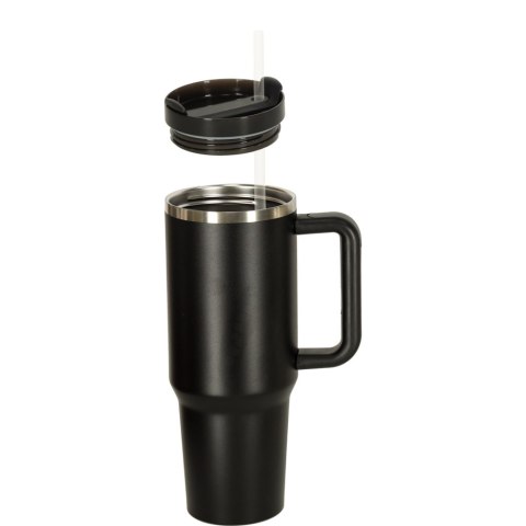 Gigantyczny Kubek Termiczny 1,2L z Uchwytem i Słomką – Stanley Style – Czarny