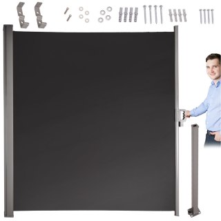 Markiza Boczna Tarasowa LUARO – Parawan Zwijany 160 x 300 cm – Szary Grafit