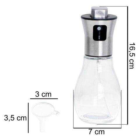 Szklany Spryskiwacz do Oleju i Oliwy 200ml – Dozownik w Sprayu + Lejek