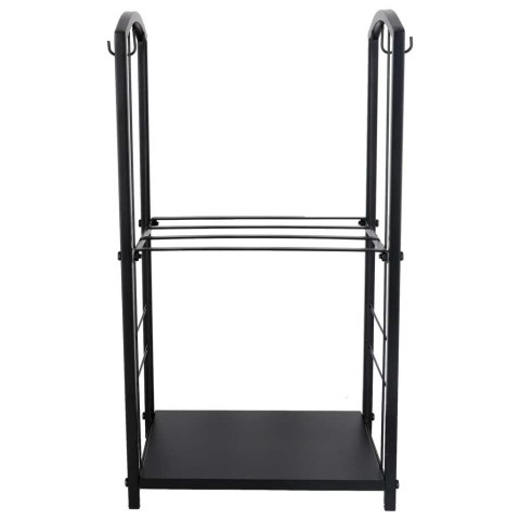 Metalowy Stojak na Drewno Kominkowe + 4 Akcesoria – Loftowy Organizer – Czarny