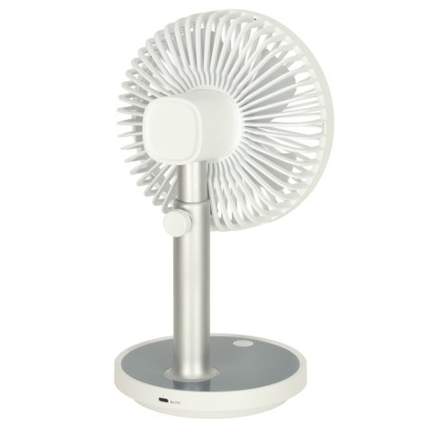 Bezprzewodowy Wentylator Biurkowy USB z Akumulatorem – 4 Poziomy Mocy – LED 38cm