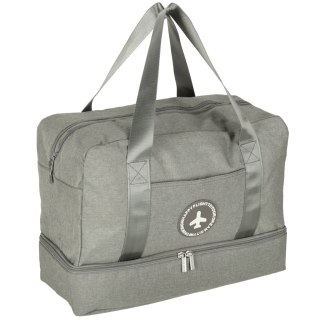 Torba Podróżna Bagaż Podręczny do Samolotu – 39 x 18 x 30 cm – Szara z Dolną Komorą