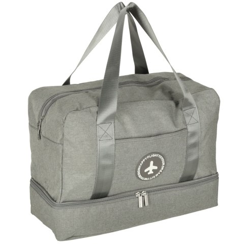 Torba Podróżna Bagaż Podręczny do Samolotu – 39 x 18 x 30 cm – Szara z Dolną Komorą