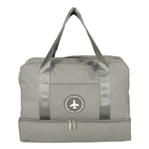 Torba Podróżna Bagaż Podręczny do Samolotu – 39 x 18 x 30 cm – Szara z Dolną Komorą