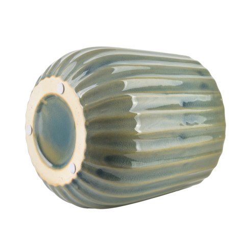 Szałwiowa Osłonka Ceramiczna ARINA LIGHT 14x16,5 cm – Ryflowana Doniczka Sage Green