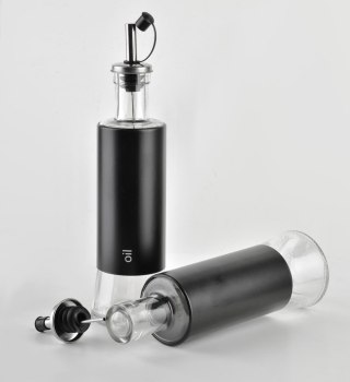 Komplet do oliwy i octu MODERN KITCHEN 300ml – Zestaw 2 szklanych butelek z dozownikiem