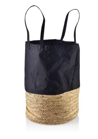 Kosz na Pranie FORT NATURAL 40x50 cm – Materiał i Trawa Morska, Składany