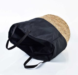 Kosz na Pranie FORT NATURAL 40x50 cm – Materiał i Trawa Morska, Składany