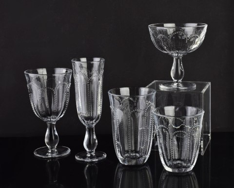 DAPHNE Komplet 4 Szklanek 340 ml – Tłoczone Szkło Sodowe