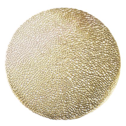 MANDY Mata Stołowa 38 cm – Złota/Srebrna Ażurowa Elegancja