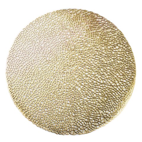 MANDY Mata Stołowa 38 cm – Złota/Srebrna Ażurowa Elegancja