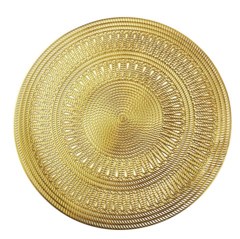 MANDY Mata Stołowa 38 cm – Złota Plecionka, Styl Modern