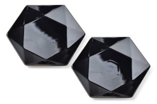 RALPH BLACK Komplet 2 talerzy obiadowych 32,5x28,5 cm – Czarna Porcelana