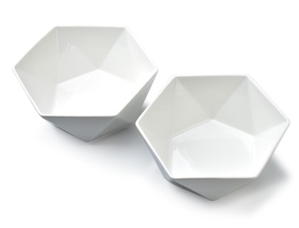 RALPH WHITE Komplet 2 miseczek 15,5x17x7 cm – Biała Porcelana, 750 ml