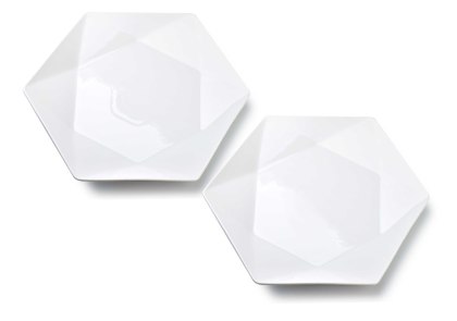 RALPH WHITE Komplet 2 talerzy obiadowych 32,5x28,5 cm – Biała Porcelana