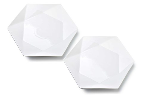 RALPH WHITE Komplet 2 talerzy obiadowych 32,5x28,5 cm – Biała Porcelana