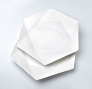 RALPH WHITE Komplet 2 talerzy obiadowych 32,5x28,5 cm – Biała Porcelana