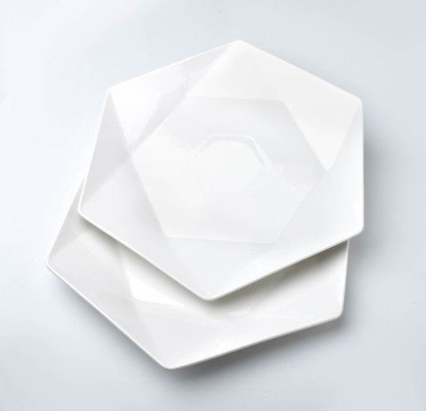 RALPH WHITE Komplet 2 talerzy obiadowych 32,5x28,5 cm – Biała Porcelana