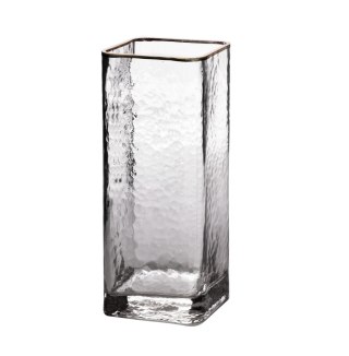 Wazon szklany SERENITE 10x10x24,5 cm MONDEX – Złoty Rant, Loft