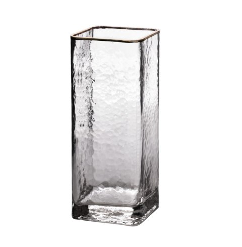 Wazon szklany SERENITE 10x10x24,5 cm MONDEX – Złoty Rant, Loft