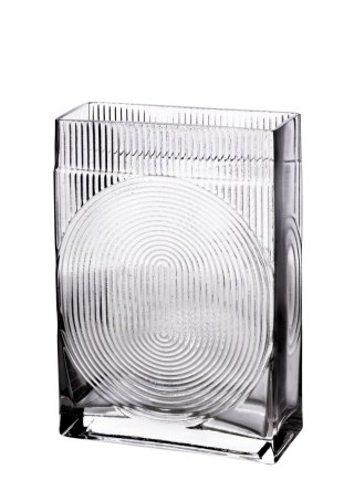 Wazon szklany SERENITE 16x7x23,5 cm – Mondex, Transparentna Geometria