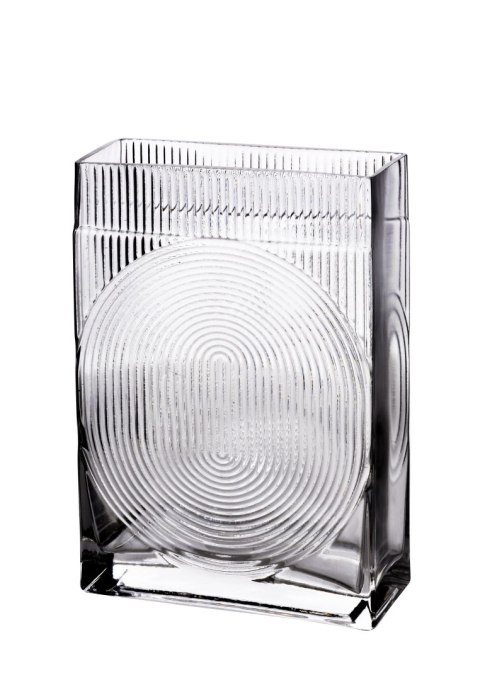 Wazon szklany SERENITE 16x7x23,5 cm – Mondex, Transparentna Geometria