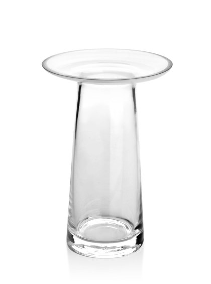 Wazon szklany SERENITE 13,5x13,5x20 cm – Mondex, Transparentny, Z kołnierzem