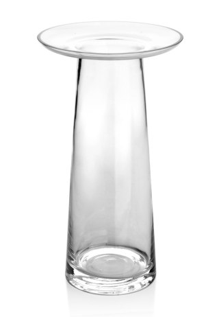 Wazon szklany SERENITE 14,5x14,5x25 cm – Mondex, Transparentny, Z kołnierzem
