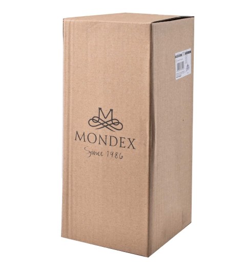 Wazon szklany SERENITE 14,5x14,5x25 cm – Mondex, Szaro-złoty, Z kołnierzem
