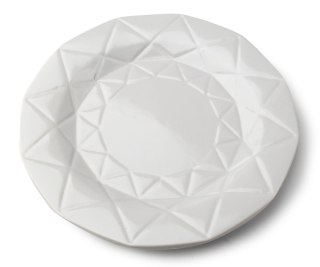 Talerz Obiadowy ADEL GREY 24 cm – Szara Ceramika, Nowoczesny Diamentowy Wzór