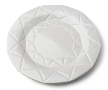 Talerz Obiadowy ADEL GREY 24 cm – Szara Ceramika, Nowoczesny Diamentowy Wzór