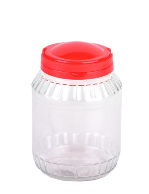 Słój Szklany BASIC KITCHEN 2,0 L – z Czerwoną Pokrywką i Uchwytem, COOKINI