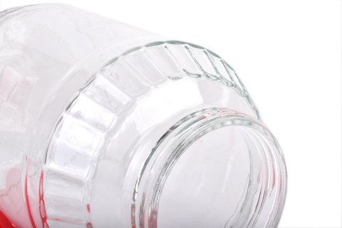 Duży Słój Szklany BASIC KITCHEN 3,1 L – z Czerwoną Pokrywką i Uchwytem, COOKINI