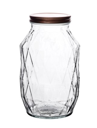 Słój Szklany Diamentowy BASIC KITCHEN 3400 ml – Przezroczysty, Wysoki Pojemnik ALLESKEN