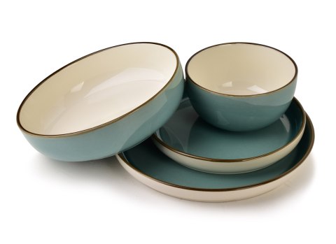 Ceramiczna Miska BASIC NATURE 14 cm 600 ml – Morski Błękit, Styl Rękodzielniczy