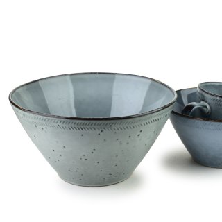 Ceramiczna Miska BASIC NATURE 23 cm 2L – Głęboki Granat, Styl Rzemieślniczy
