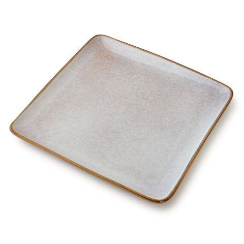Ceramiczny Talerz Kwadratowy BASIC NATURE 24,5 cm – Styl Rękodzielniczy, Piaskowy Krem