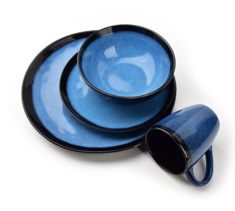 Ceramiczna Miska BASIC NATURE 16,5 cm 600 ml – Intensywny Błękit, Styl Rzemieślniczy