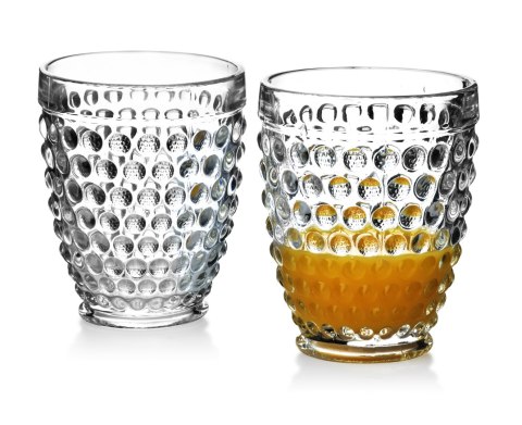 ELISE DOTS Komplet 6 szklanek 300 ml – Szkło Niebarwione z Tłoczeniem