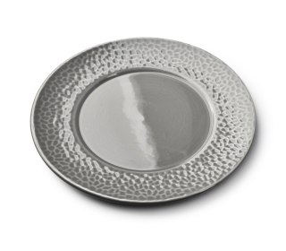 HUDSON Talerz Obiadowy 27 cm – Szara Porcelana, Efekt Młotkowania