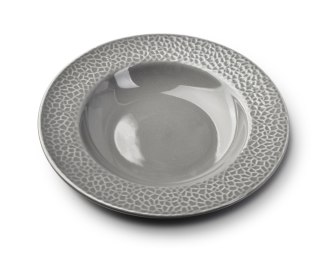 HUDSON Talerz Głęboki 22 cm 250 ml – Szara Porcelana, Efekt Młotkowania