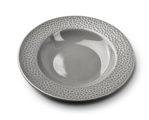 HUDSON Talerz Głęboki 22 cm 250 ml – Szara Porcelana, Efekt Młotkowania